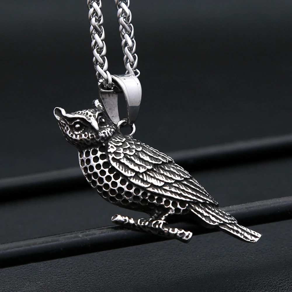 

Fashion Simple Owl Pendant Necklace Stainless Steel Vintage Animal Necklace For Men Unique Amulet Jewelry Gifts Dropshipping