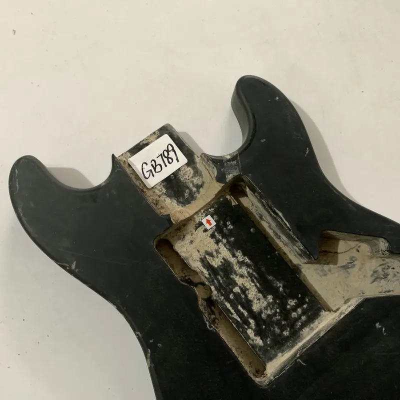 GB789  For Decorate Damaged and Crack Wood ST Guitar Body Black Color Custom Pickups Right Hand