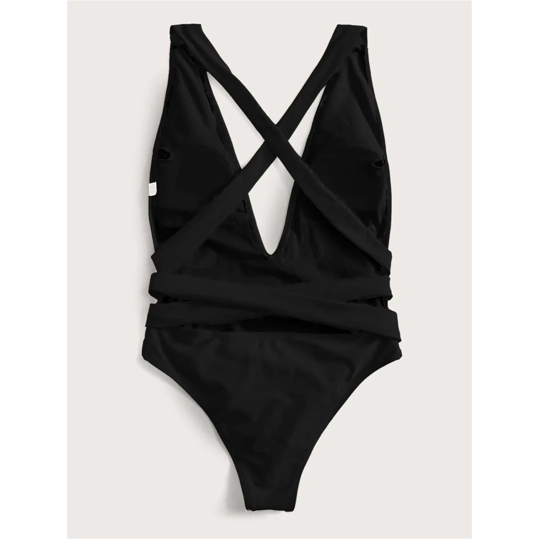 Langer, umwickelbarer Badeanzug für Damen, einteiliger Badeanzug, Damen-Badebekleidung, Badeanzug mit Schlangenmuster, Strandmode V852SW – Detail 39