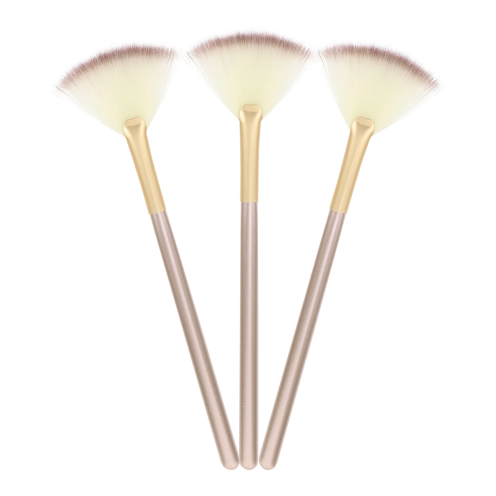 3pcs Makeup Brush Set Fan Shaped Face Tools For Highlighter Blush Contouring Powder Daily Professional Use