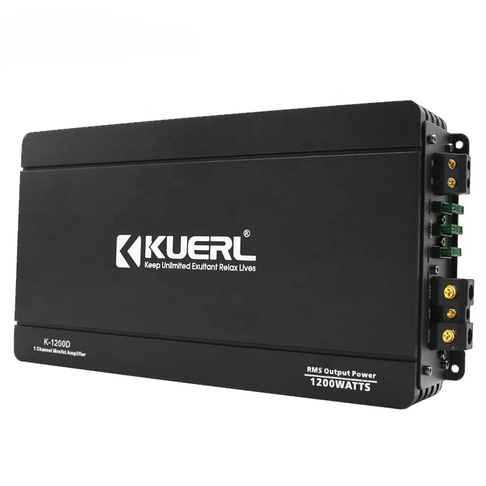 Guangzhou kuerl factory competitive price high power stereo amplifier class D 1 channel digital car amplifier