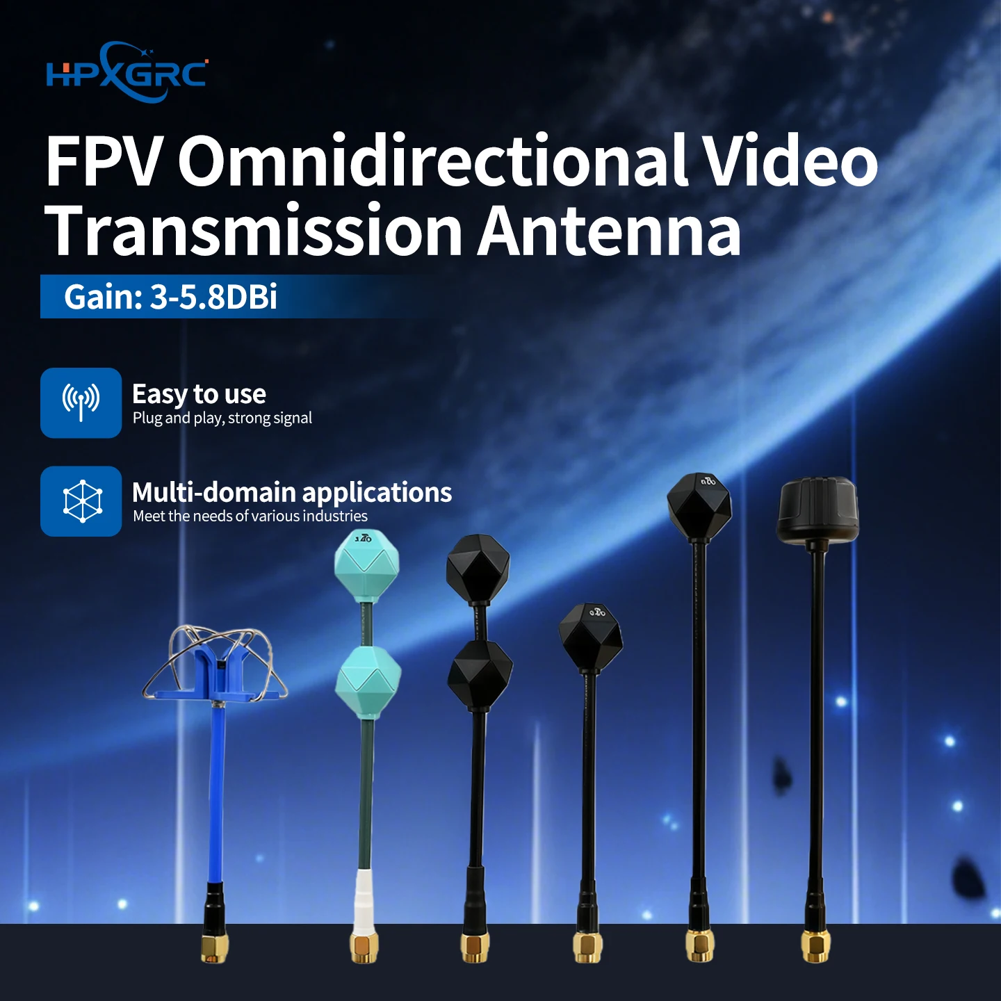 HPXGRC 3.3G Antenna 4.9G 5.8G Dual Band RHCP SMA RP-SMA High Gain for Drone VTX VRX Accessories