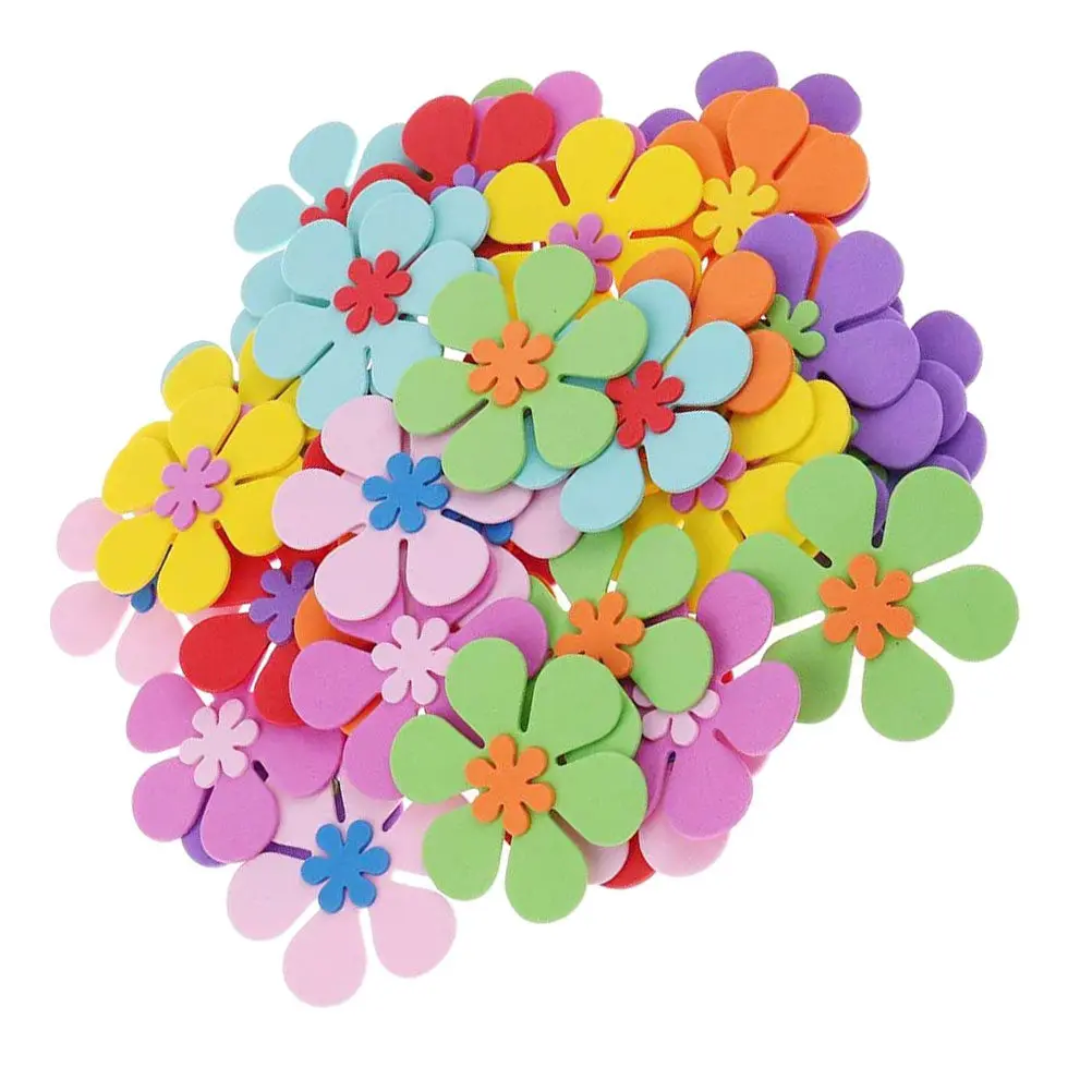 120Pcs Foam Flowers Decorative Cutouts for DIY Flower Arrangements Wall Stickers Home Party Wedding Craft Embellishments Decor