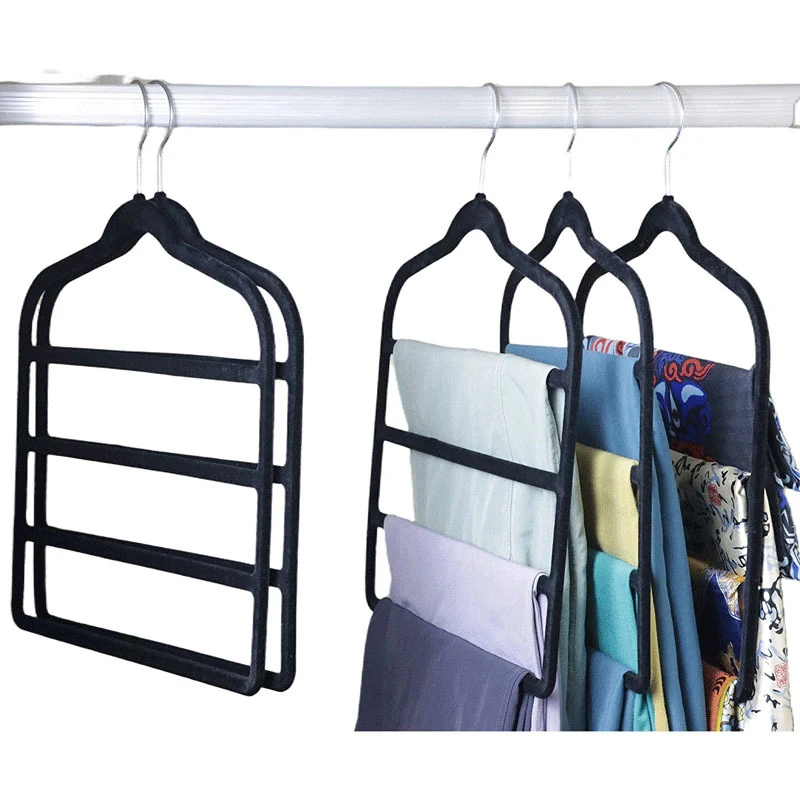 Pants Rack Clothes Tie Scarf Drying Rack Multilayer Closet Organizer Hangers Clothes Hooks Save Wardrobe Space Bedroom Closets