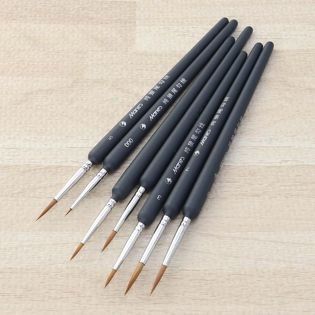 4 Pcs Model Paint Brushes Horse Bristle Car Kits Nail Miniature Detail Fine Detailing