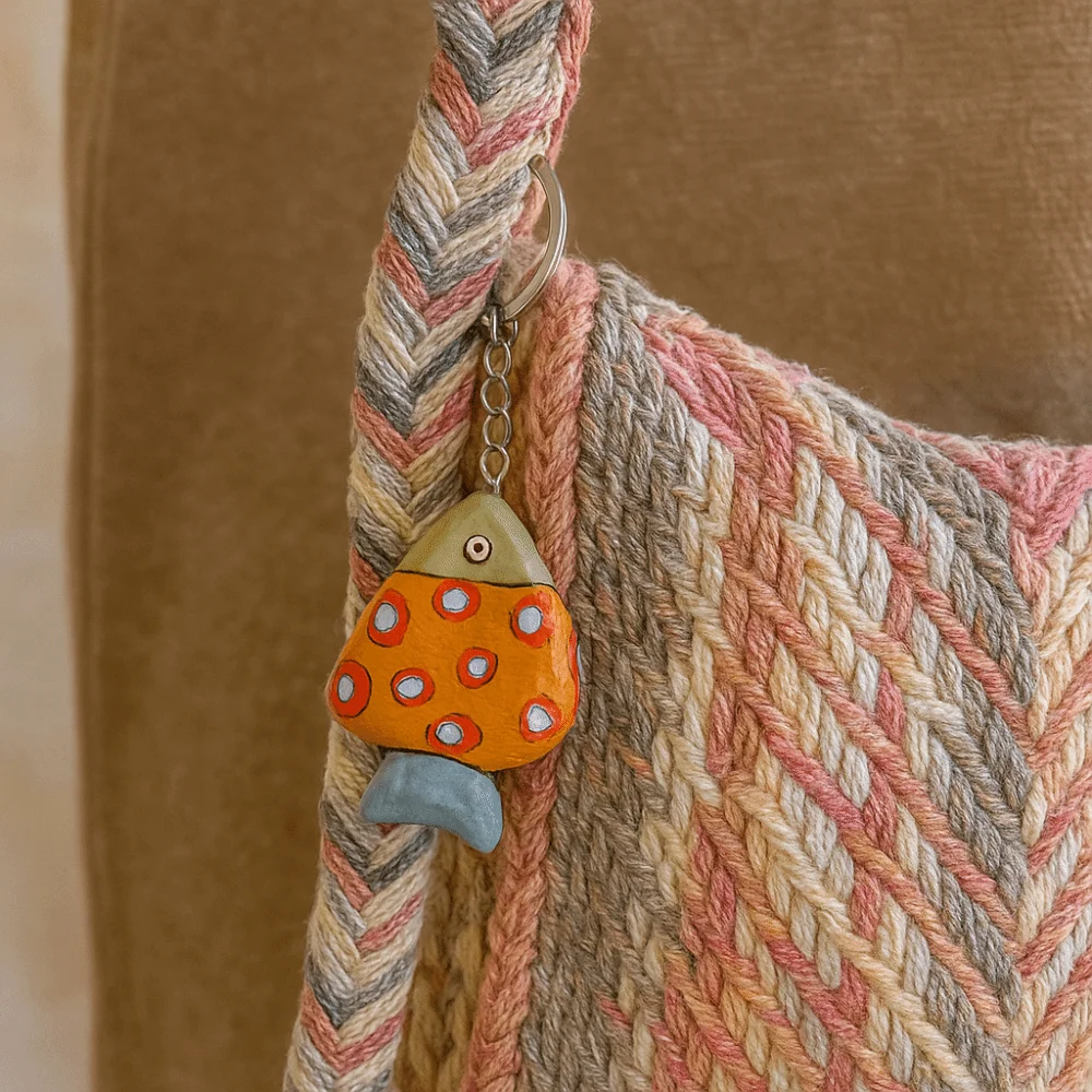 

Trendy Multi-color Small Fish Pendant Key Chain DIY Necklace Mobile Phone Pendant Cartoon Cute Car Key Ring Men