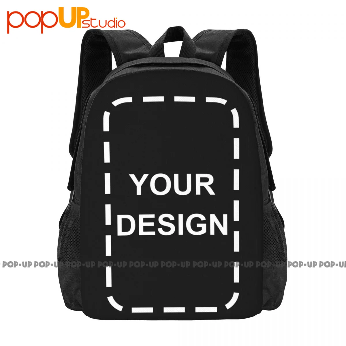 Customize Your Logo / Image / Name Backpack School Bags Black Bookbag Gift