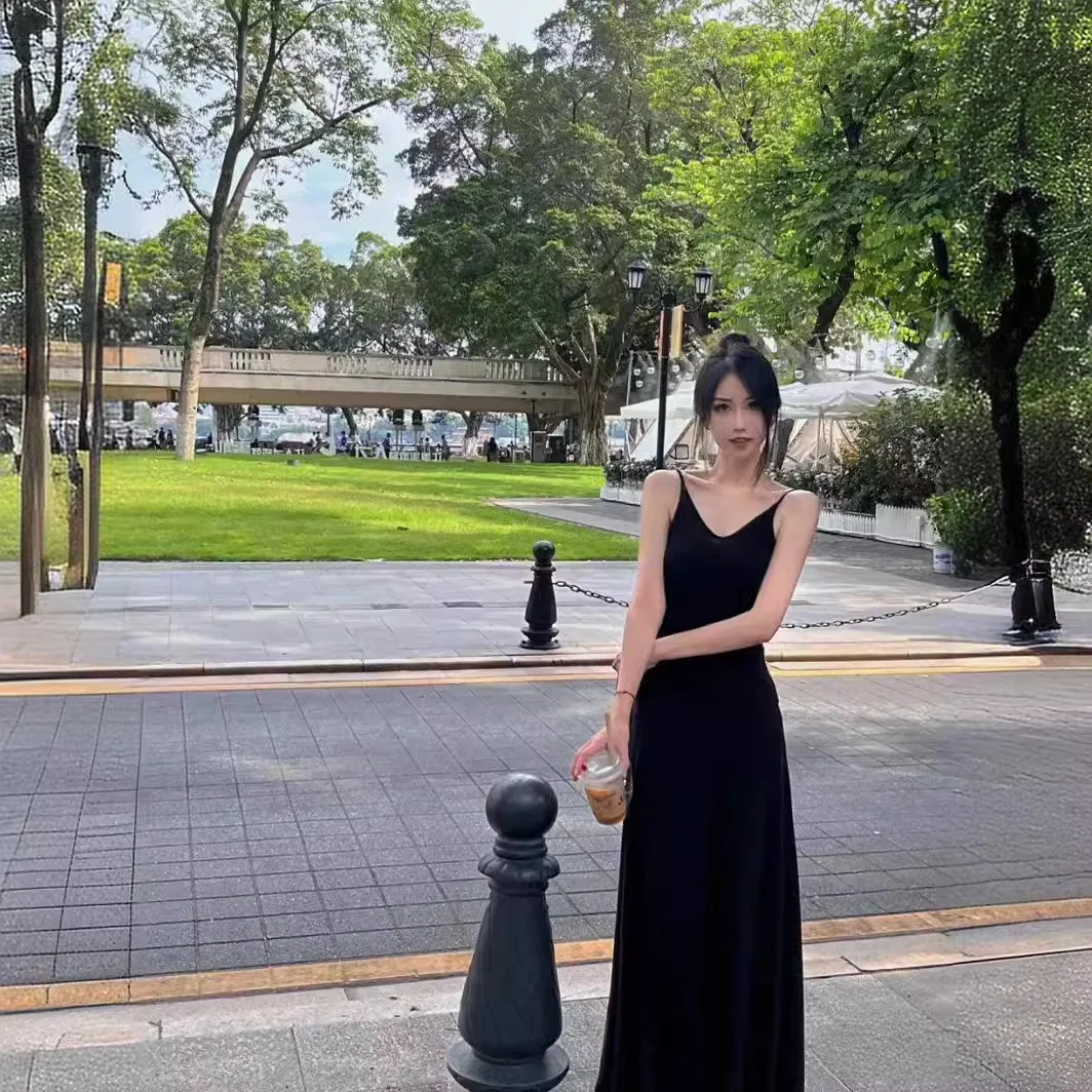 Verão ele simples saia grande balanço longo dr v-ne scela cintura alta a linha casual dr drapeado resistente a rugas