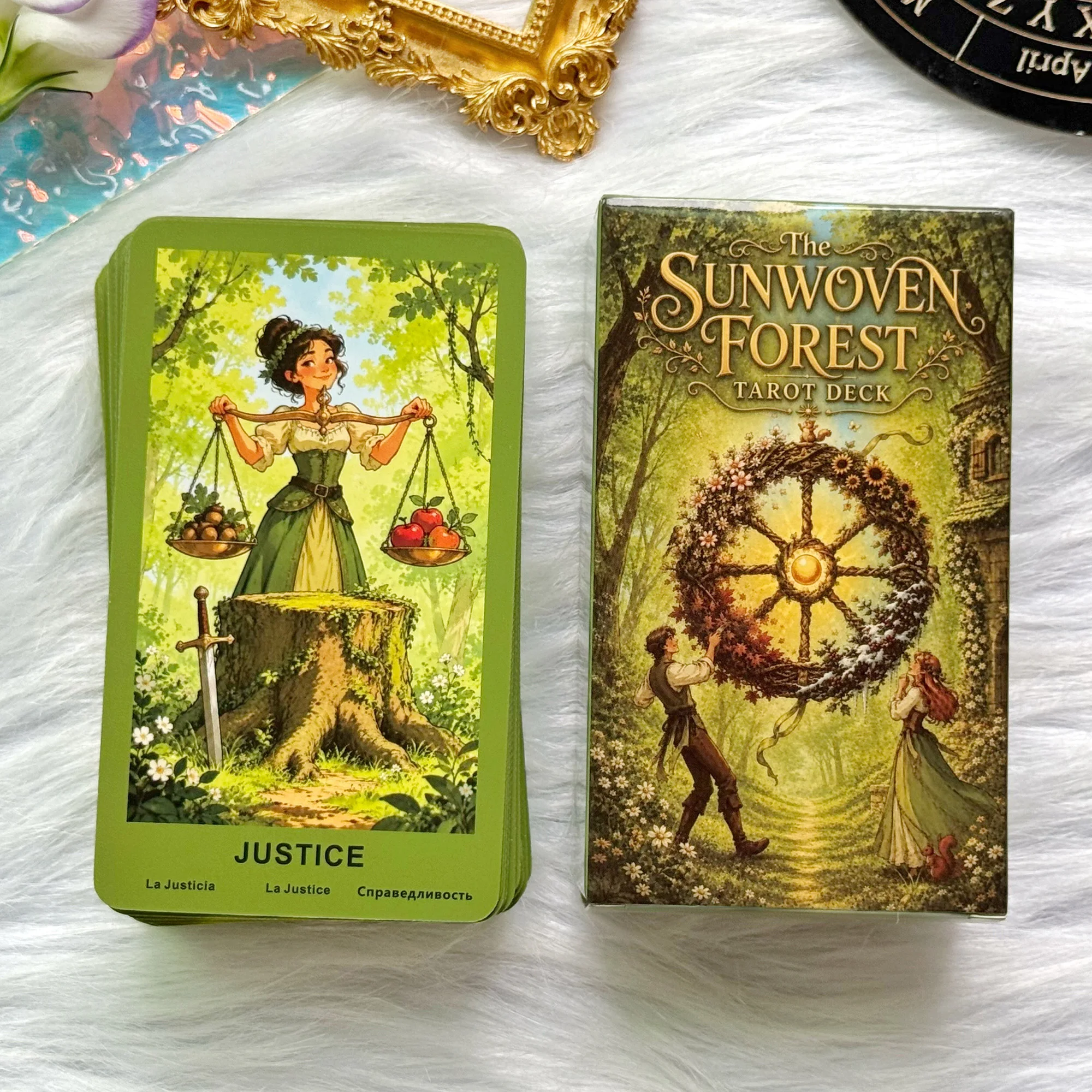 The Sunwoven Forest Tarot Deck, 78 Original Tarot Cards, Nature Theme, with Paper Guidebook (EN/RU/ES/FR), Beginner Friendly view 6