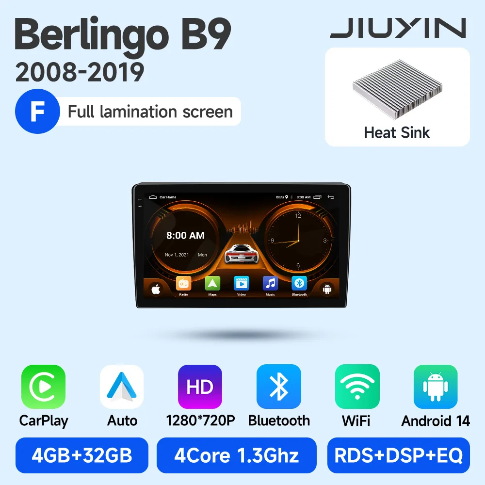 JIUYIN Voor Citroen Berlingo B9 Peugeot Partner 2008-2019 Auto Radio Multimedia Navigatie 2din Android Autoradio CarPlay Stereo