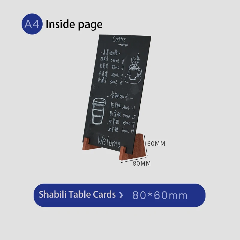 Desktop A4 kleine Tafel vertikal Kaffee und Milch Tee Shop Preis Display Rack Preis horizontal und vertikal Dual-Use