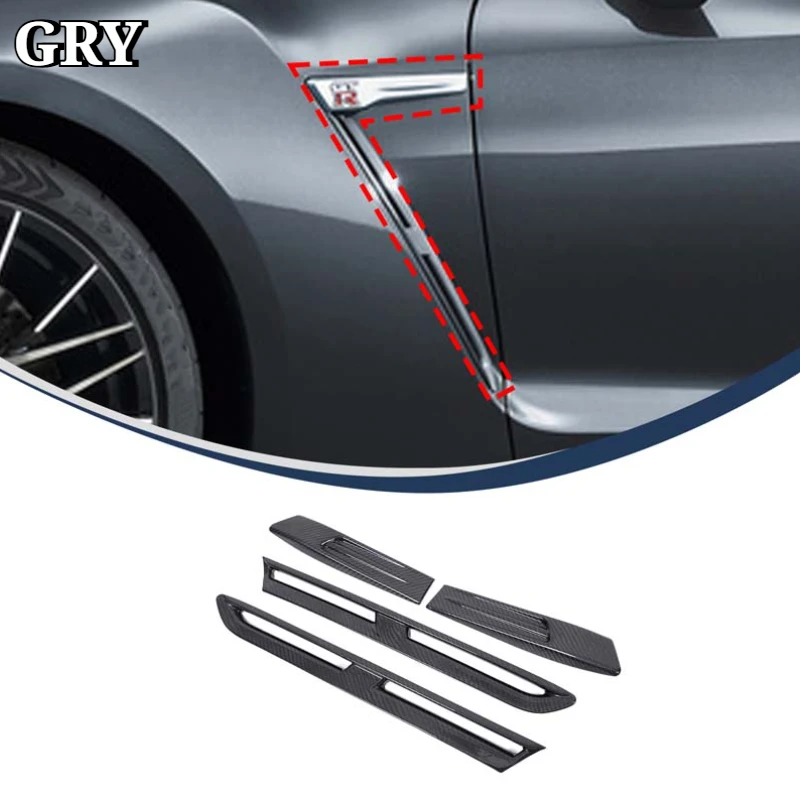 Car Side Wing Air Vent Fender Cover Trim For Nissan GT-R R35 2008-2014 Real Carbon Fiber Exterior Car Accessories