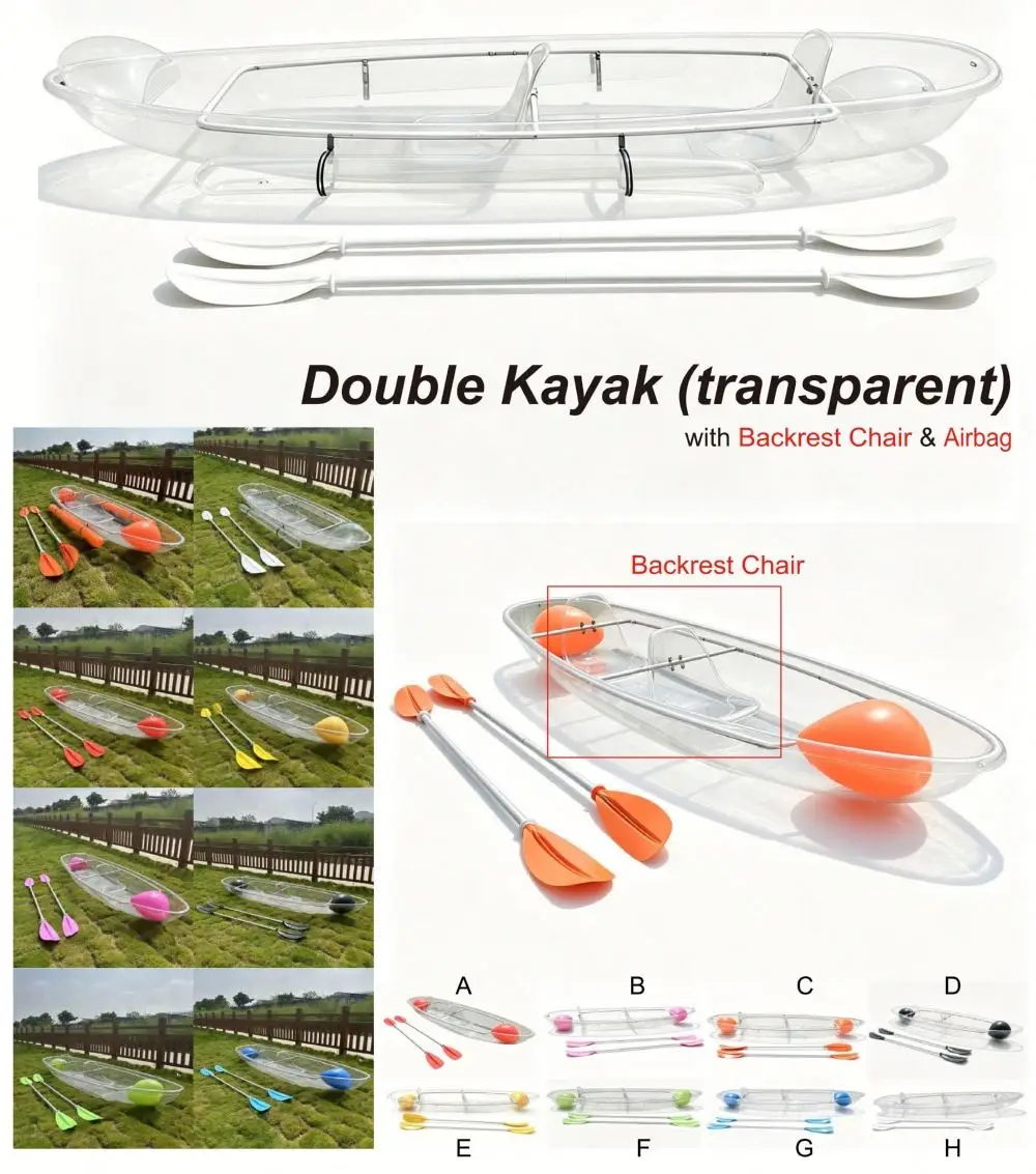 See Through Kayak Seat Side Float Bag Two Seater With Complete Set For Fishing Manufactory From China Lumark Shatterproof