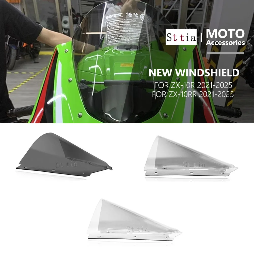 

Motorcycle Front Screen Wind Shield For Kawasaki Ninja ZX-10R 2021 2022 2023 2024 2025 Windshield Windscreen Air Wind