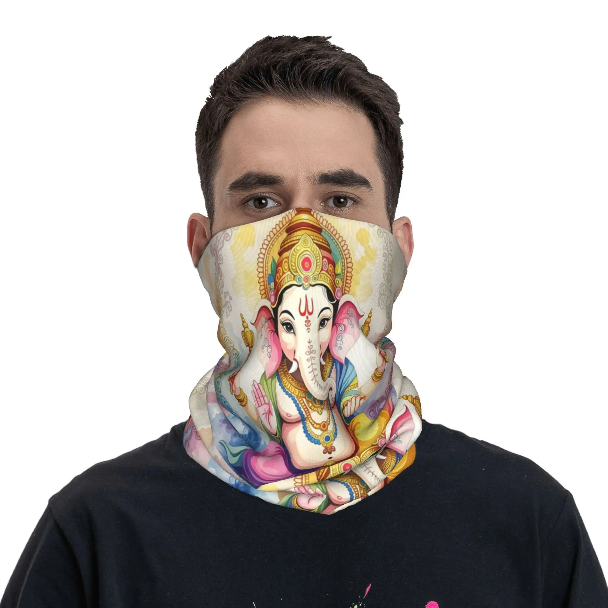 

Ganesh Ganesha in Pastel Colors Bandana Neck Cover Printed Face Scarf Cycling Scarf Outdoor Sports for Men Women Breathable