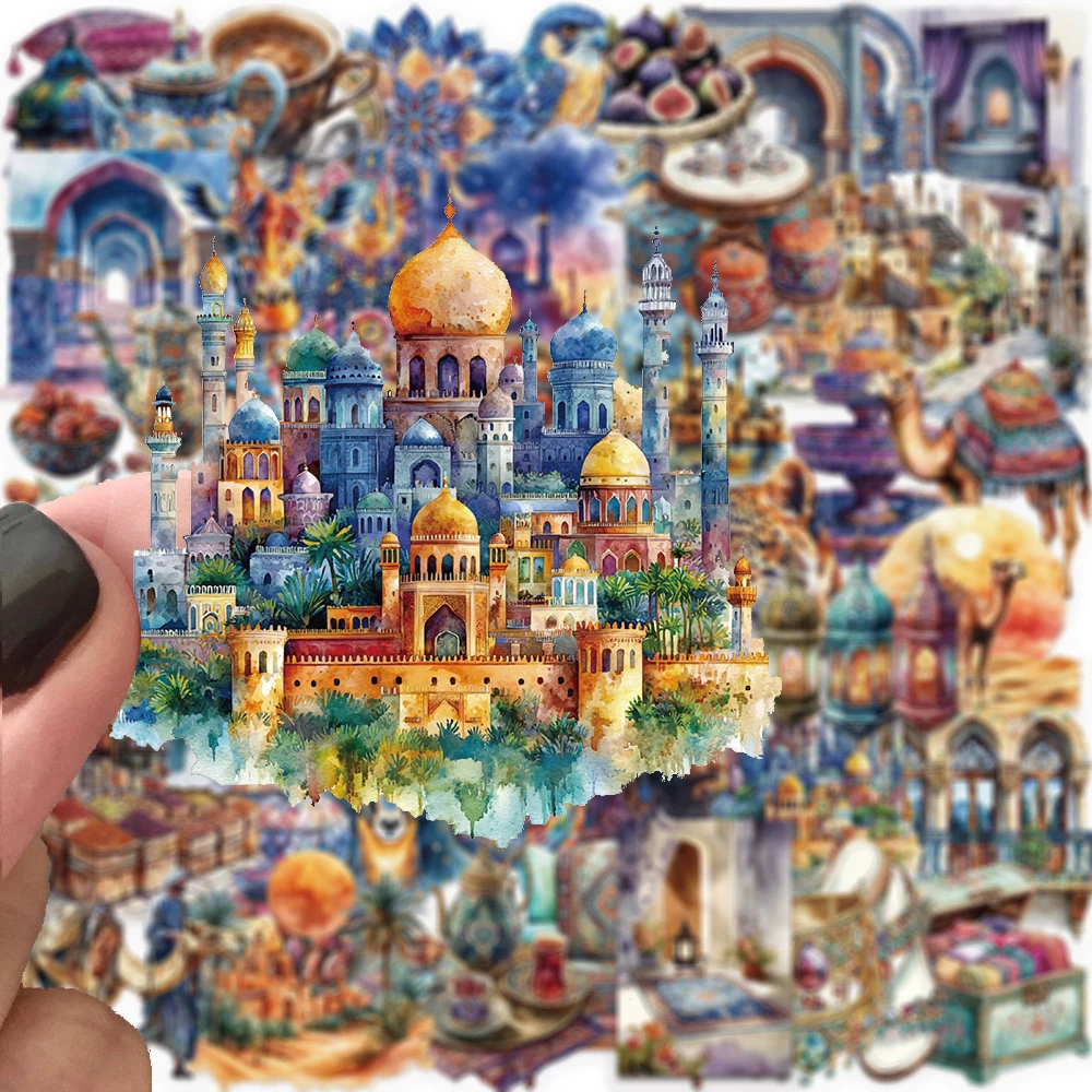 10/30/50pcs Transparent Cartoon Arabian Culture Theme PET Stickers for Suitcase Skateboard Car Guitar Aesthetic Graffiti Sticker