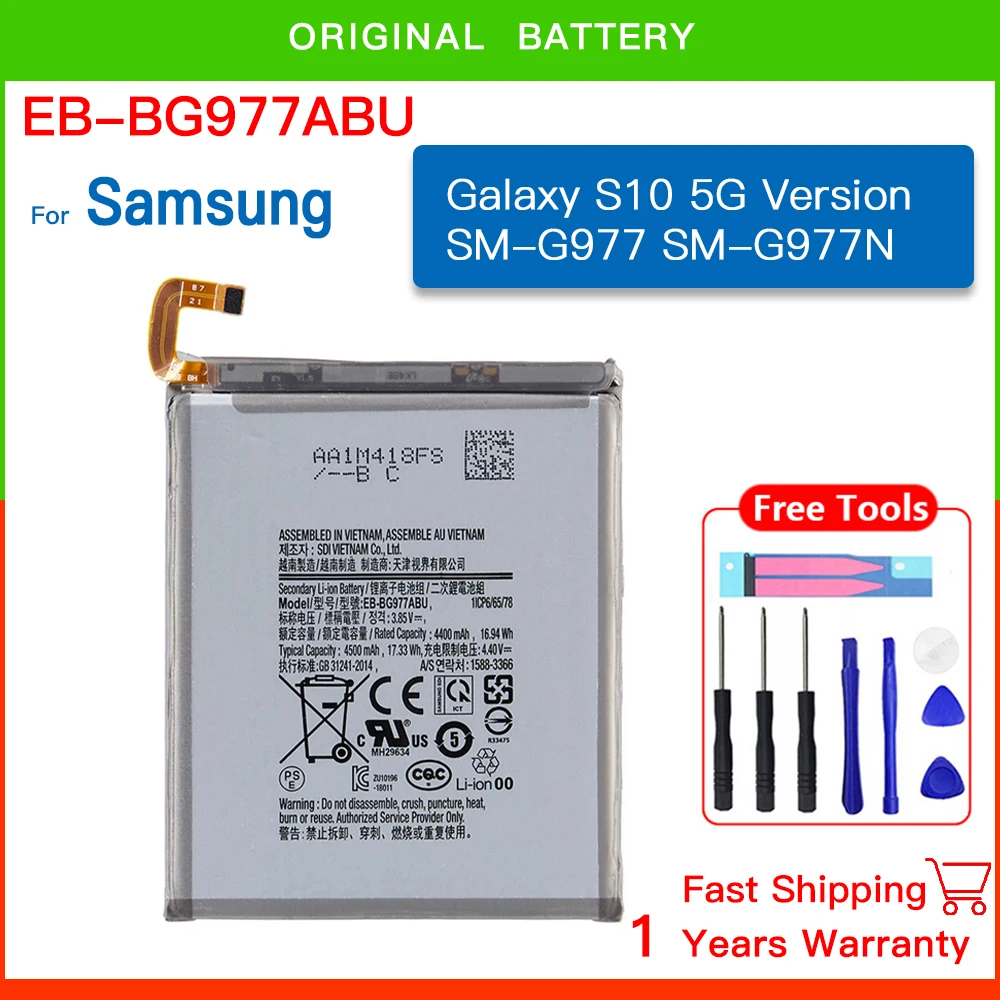 

Brand New EB-BG977ABU,Brand New Replacement Phone Batatery,For Samsung Galaxy S10 5G version S10 X version Batteria+ Tools