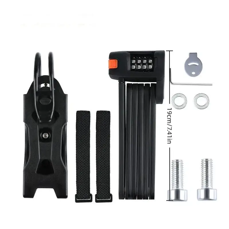 

Anti-theft Bicycle Folding Lock Four-digit Combination Rust-proof Alloy Steel Password Lock
