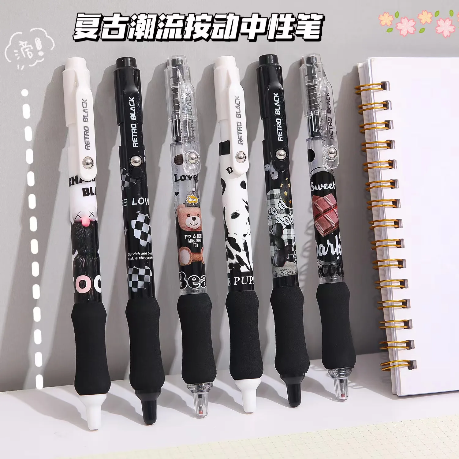 1Pcs Retractable Gel Pen Chocolate little bear Ballpoint for writing 0.5mm refills Office accessories school supplies Stationery