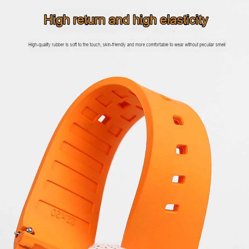 Curved Waterproof Original Curved Rubber watch Strap For Mido New Multifort TV Series M049.526 Rubber Watch Band 22mm green