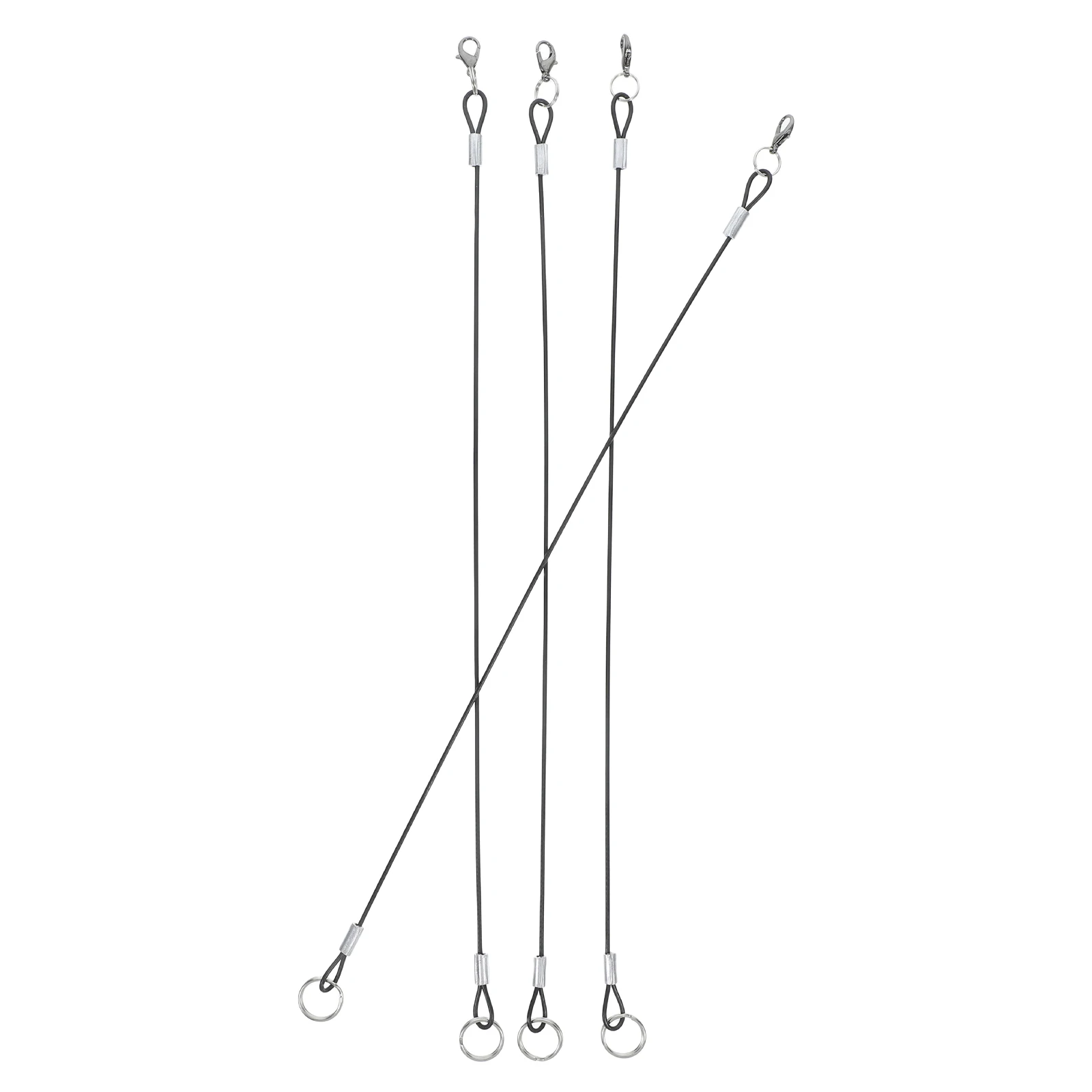 

4pcs Anti-Lost Steel Wire Lanyards Universal Clip Pen Lanyard Strong Pu Coated Cable For Keys Id Badges Glasses Touch Pens