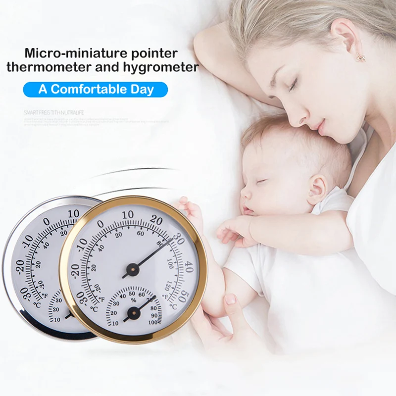 Wall Mounted Thermometer Hygrometer Mini Humidity Meter Gauge For Room Household Portable Hygrometer Weather Station