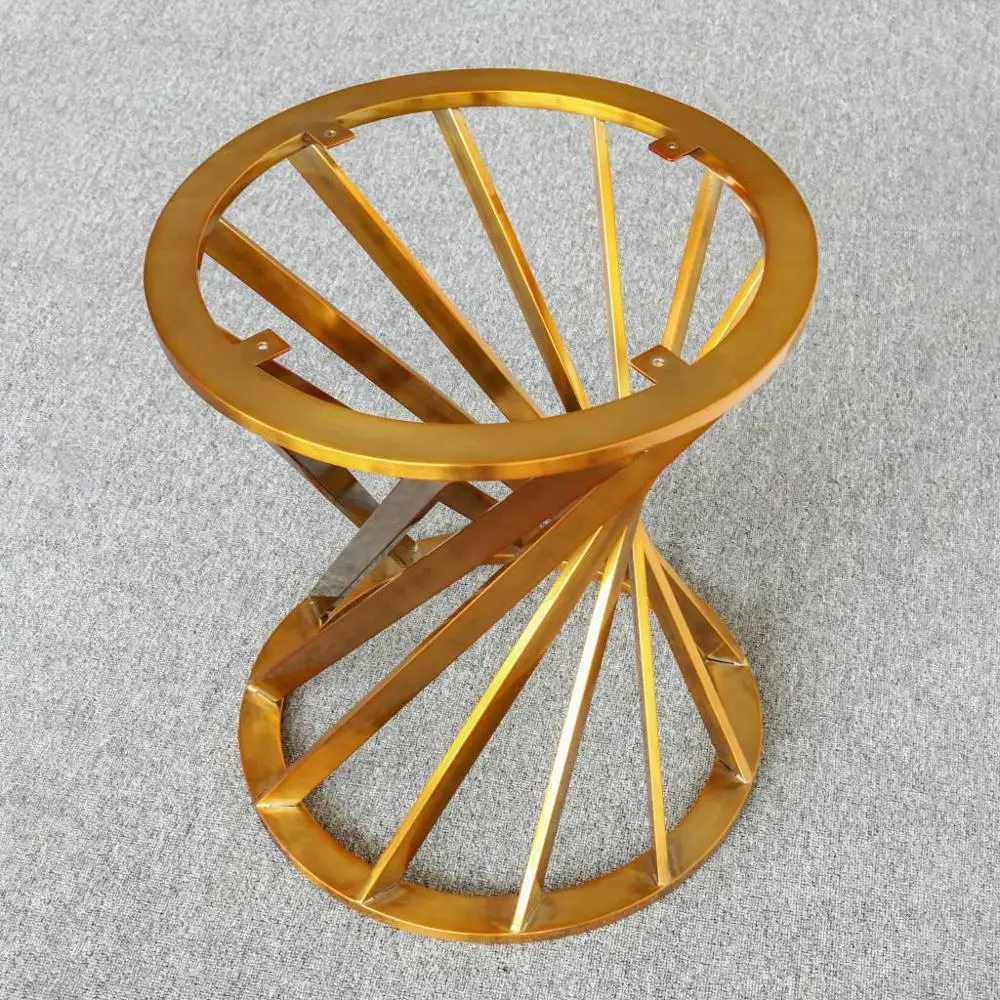 Modern Gold Metal Round Shape Tea Table Legs Stainless Steel Coffee Table Base for Living Room Hotel Hospital or Outdoor Use