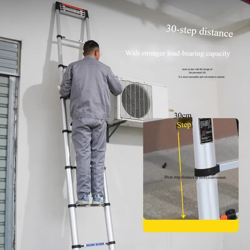 Aluminum Alloy Telescoping Ladder Extension Heavy Duty Foldable Staircase Stepladder For Home Use