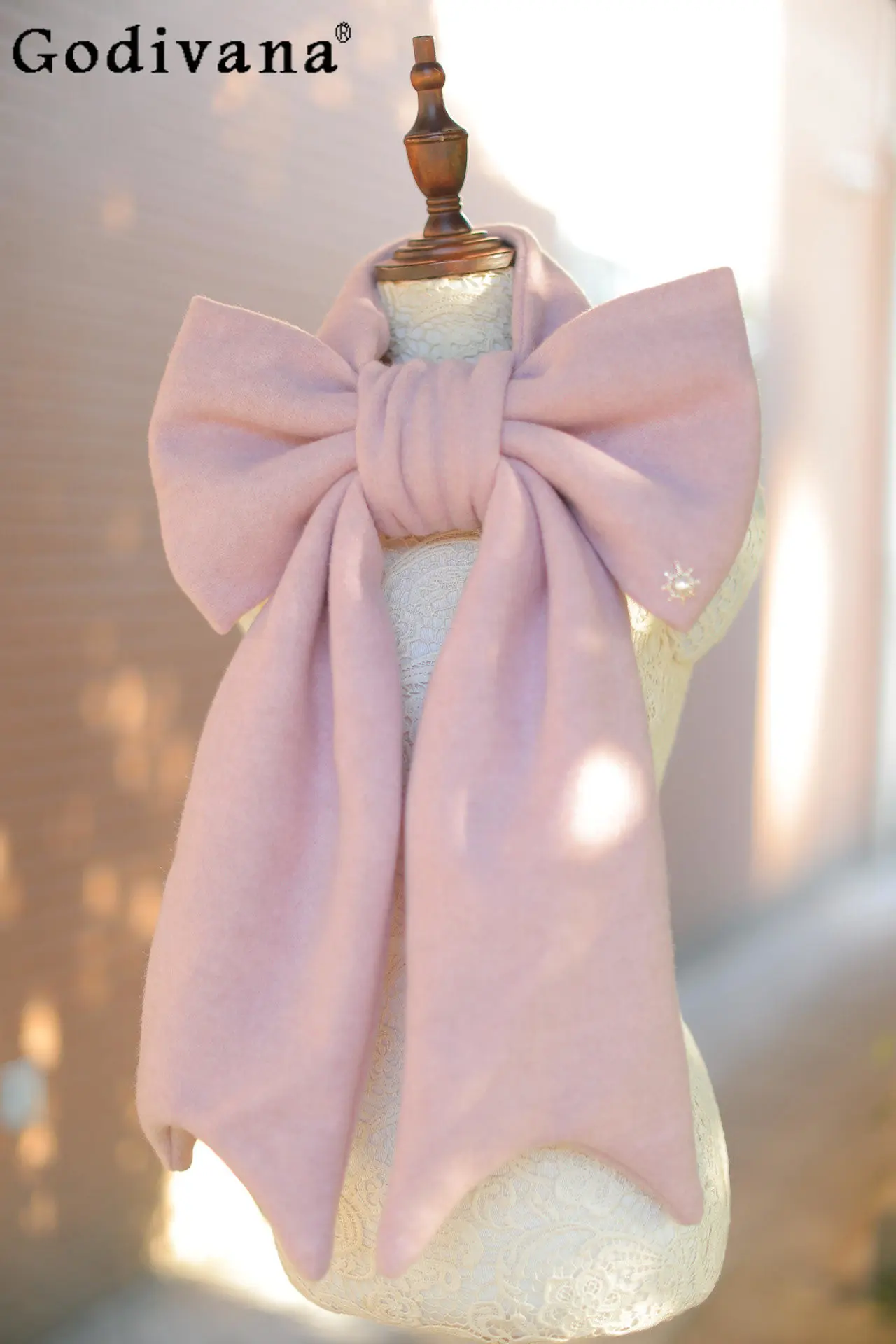 

Winter New Japanese Original Lolita Warm Big Bow Scarf Sweet Girl New Year Red New Year's Day Christmas Matching Neck Warmer