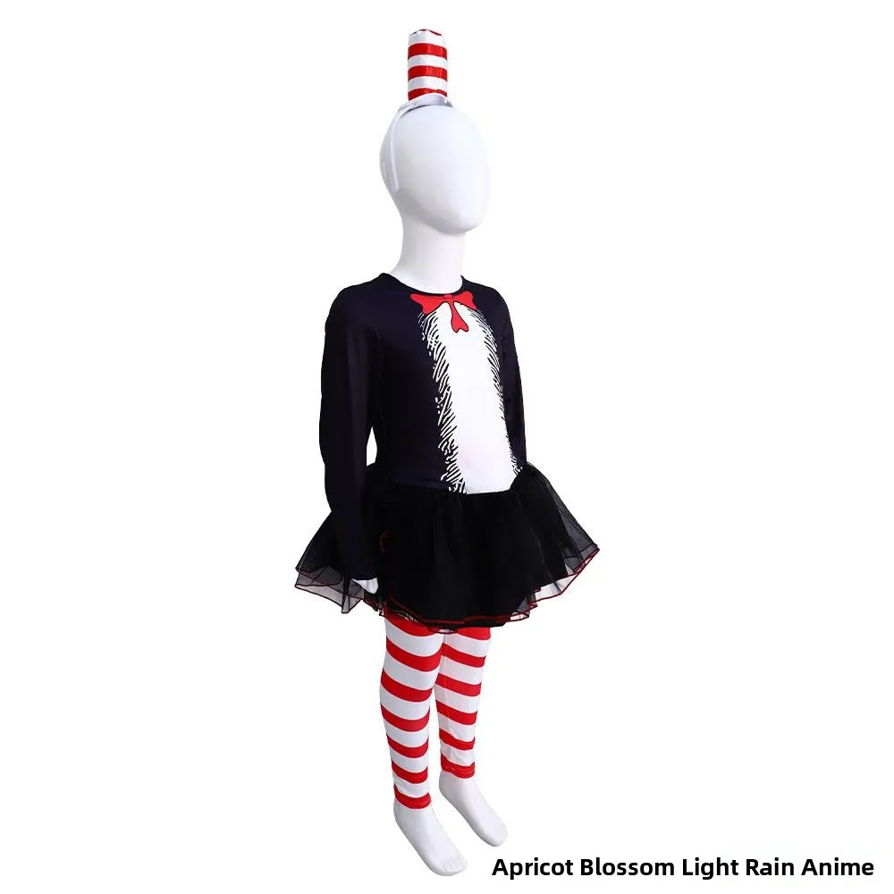 Fsia de loween Gato com Chapéu Fsia de Natal Traje de Performance com Chapéu Traje de Palco Vestuário Tradicional ...