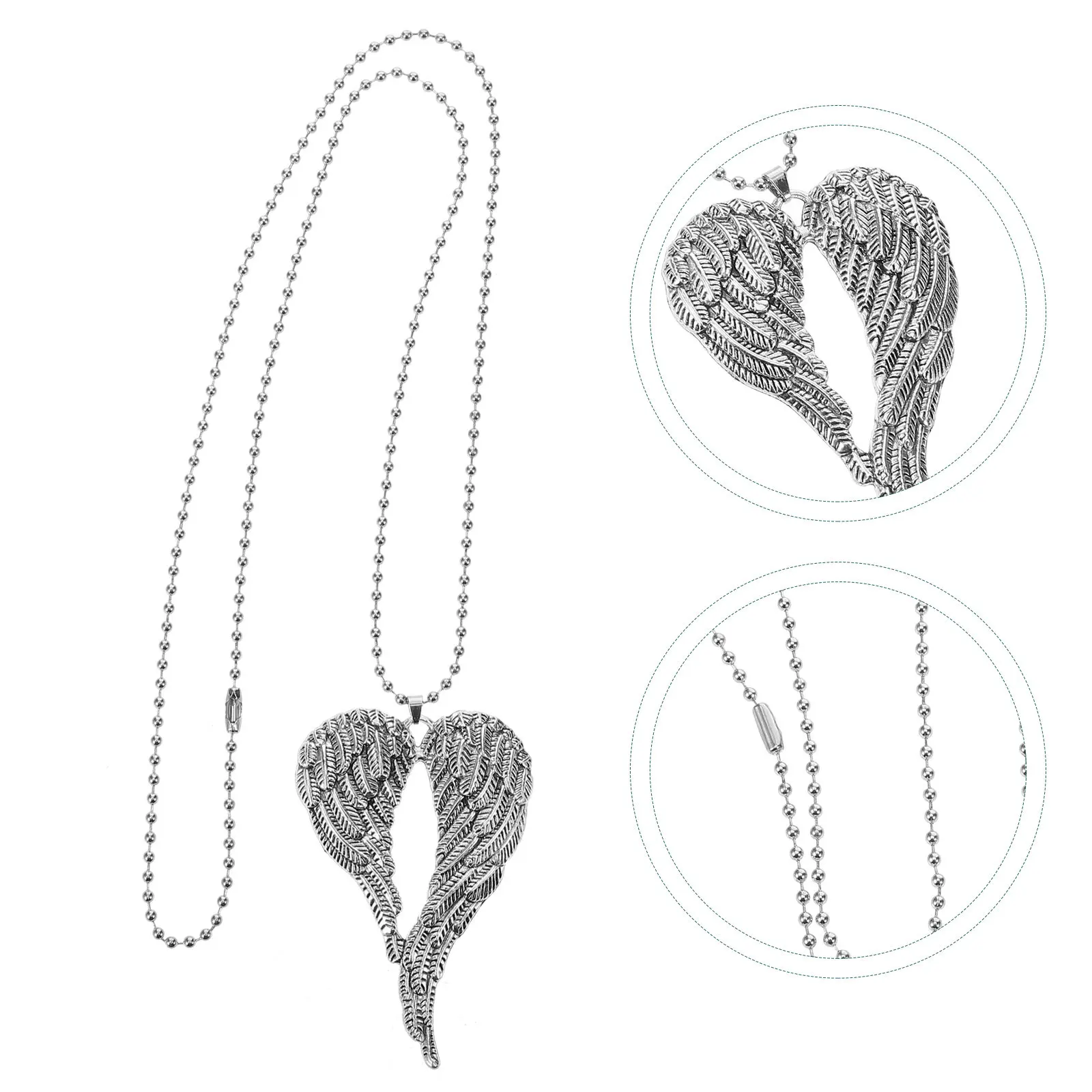Exquisite Angel Wing Necklace Car Hanging Accessory Rear View Mirror Charm Decor for Vehicle Interior Children Room Wall Home