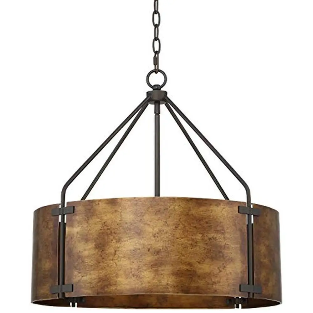 4-Light Bronze Drum Pendant Light Fixture Industrial Rustic Design Kitchen Islands Living Rooms Bedrooms 22