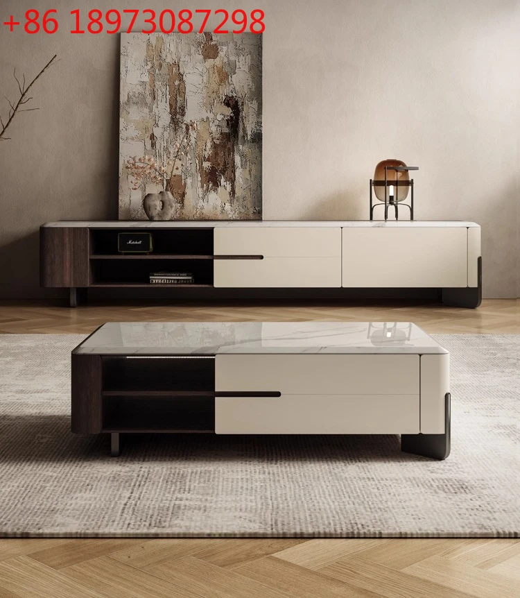 

Журнальный столик ваби с бесшумным ветром, комбинированный шкаф для телевизора, мраморный итальянский современный напольный шкаф премиум-класса для гостиной