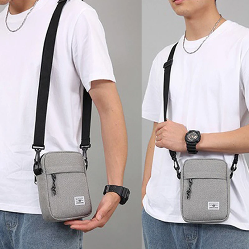 New casual men's single shoulder crossbody small square bag, lightweight men's crossbody bag