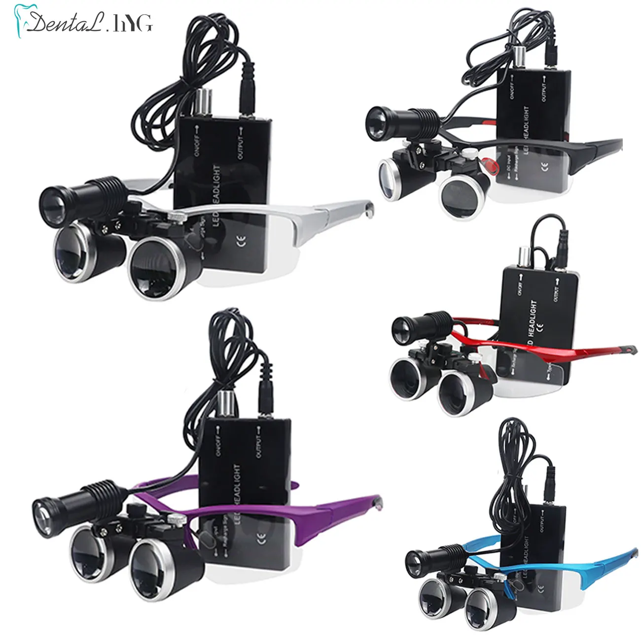 Dental Loupes 2.5/3.5x Magnifier Lab Medical Magnification Binocular Magnifier Headlight Headlamp 5W Spot Light With Battery