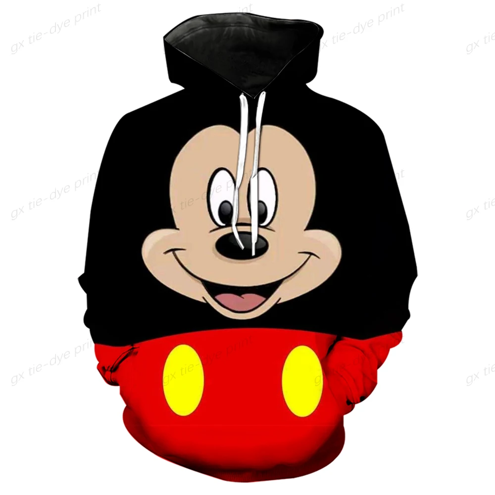 Moletom feminino estampado mickey mouse, streetwear de poliéster, moletom feminino de manga comprida, roupas femininas soltas, outono