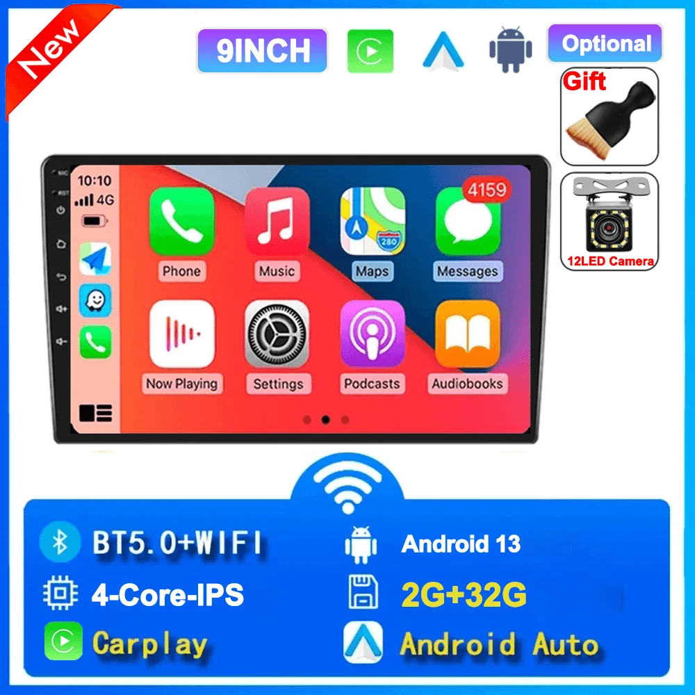 7/9/10 ''2 Din Android 13 auto Autoradio 64G Multimedia Video Universele Stereo Carplay gps Voor Volkswagen Nissan Hyundai Kia speelgoed