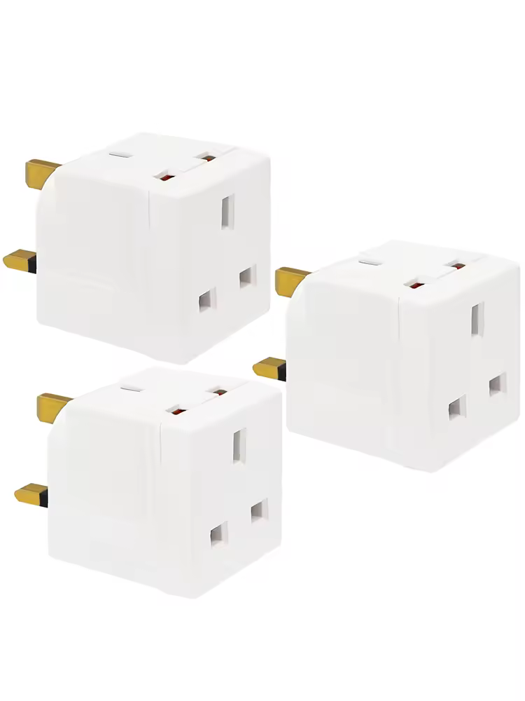 2 Way Double Plug Adaptor - Multi Plugs Extension Sockets Adapter - UK 3 Pin Socket Extensions 250V 13 Amp,for home