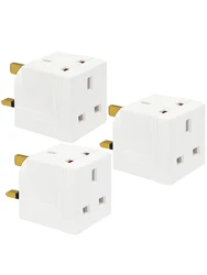 2 Way Double Plug Adaptor - Multi Plugs Extension Sockets Adapter - UK 3 Pin Socket Extensions 250V 13 Amp,for home