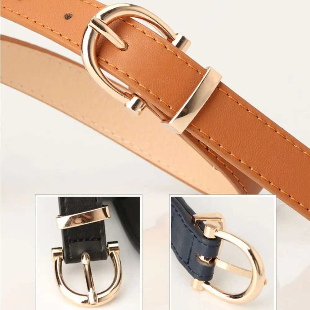 Fashion Retro Women Belt Simple Style Adjustable Pants Waistband Round Buckle PU Pants Bands Jeans