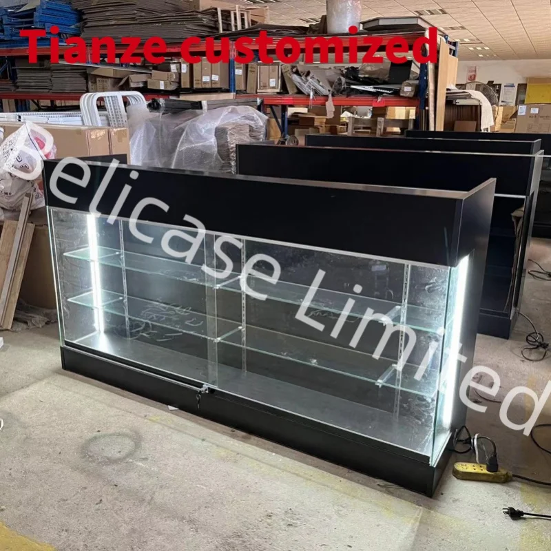 

(customized)Custom Modern Minimalist Reception Cashier Counter Table Front Desk Retail Store Wood Reception Desk