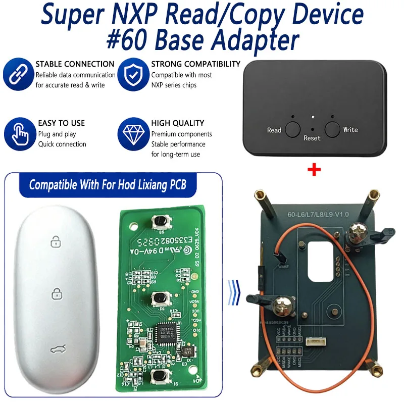 Dispositivo Super NXP Killer Read Copy con base adaptadora para llaves Lixiang, clona todas las llaves inteligentes NXP, 4 tokens y versión ilimitada.