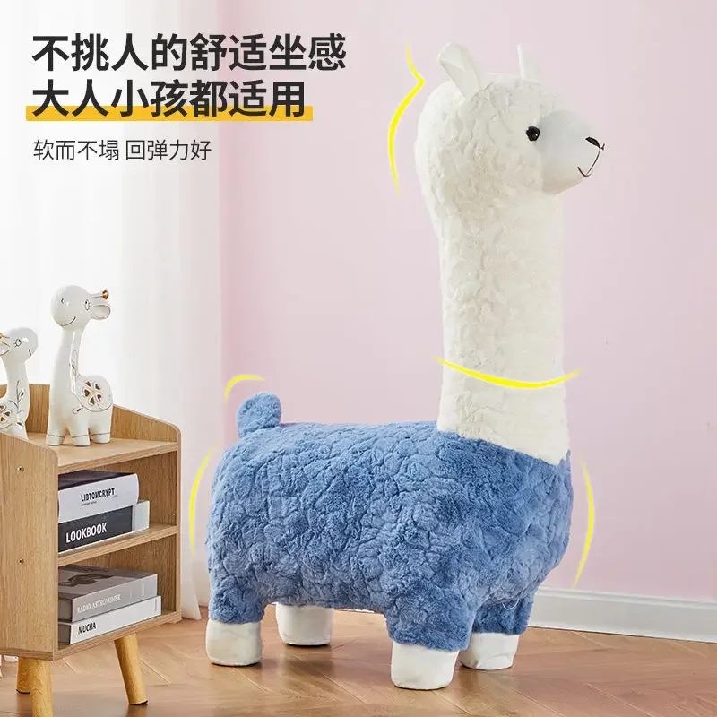 Large Creative Alpaca Stool Light Luxury Animal Stool Floor Handmade Ornaments Nordic Style Shoe Changing Stool kids couch ins