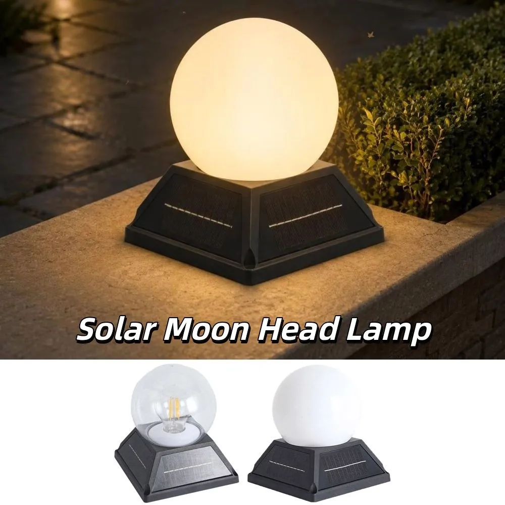 Dimmer Round Ball Solar Post Light IP65 Waterproof Timer Solar Lamp Remote Control Modern Minimalist Landscape Light Yard