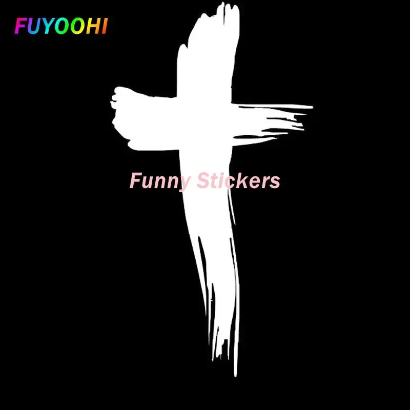 FUYOOHI Play Stickers Cross Fashion Black/white Vinyl Decal Car Window Sticker Religious Jesus The Whole Body Glue Sticker