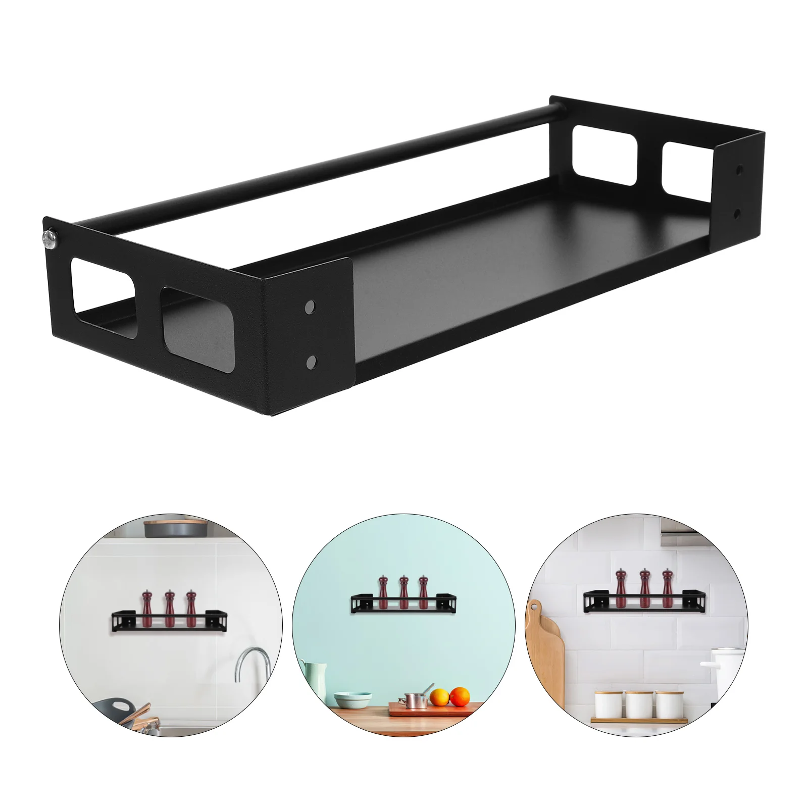 

Compact Stainless Steel Wall Mounted Spice Rack Organizer Kitchen Storage Shelf Bathroom Toiletries Holder Practical Design