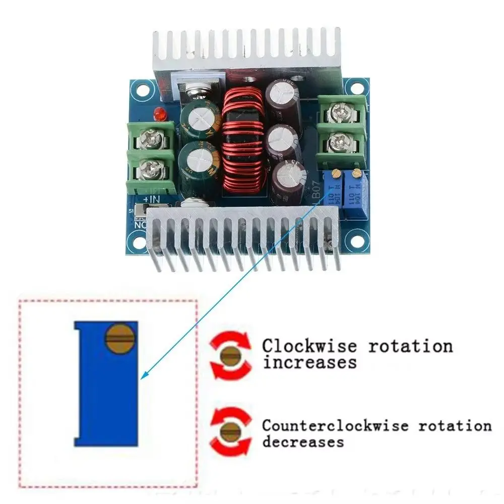 

300W DC-DC Buck Converter 20A Active Energy Transfer LED Driver Adjustable Backward Compatible Step Down Module Battery charging