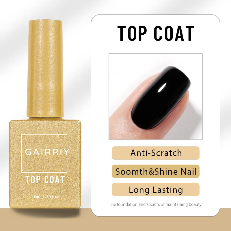 Gairriy Gel Nails 15ml Base Coat Top Coat Matte Coat Primer Function Nail Polish Semi-Permanent Soak Off UV LED Nails Art Salon