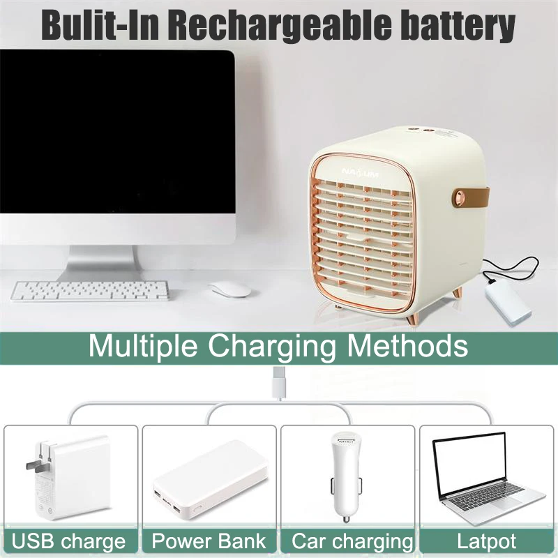 Mini Klimaanlage Tragbare Luftkühler Home USB Persönlichen Raum Kühler Lüfter Luftkühlung Fan Wiederaufladbare Fan Schreibtisch