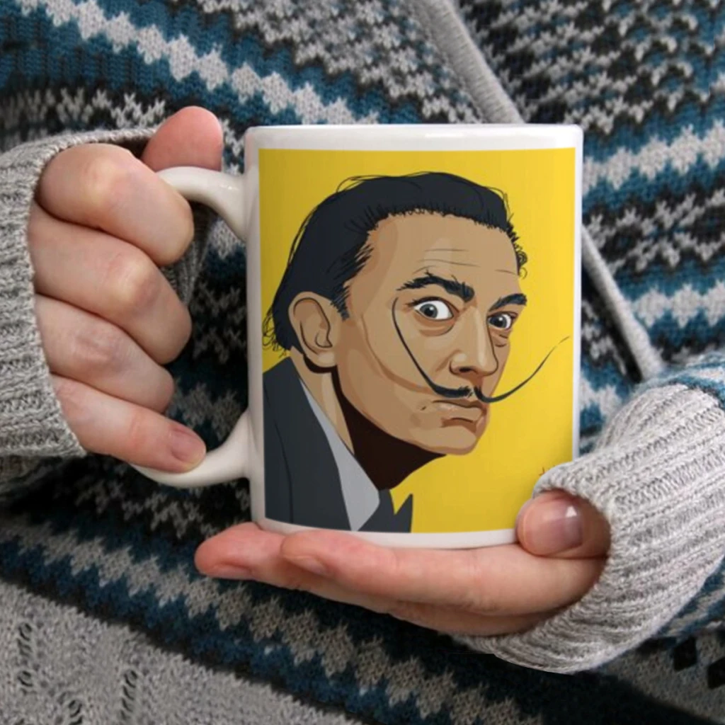 Salvador Dali Funny Portrait 11oz Afternoon Tea Mug Multifunctional Ceramic Coffee Mug Porcelain Coffee Cup Drinking Cup